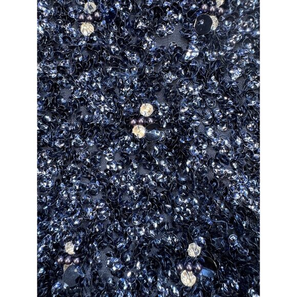 Express Womens Metallic Sequin Embellished Tank Top Size S Navy Blue Preppy Chic - Picture 5 of 12